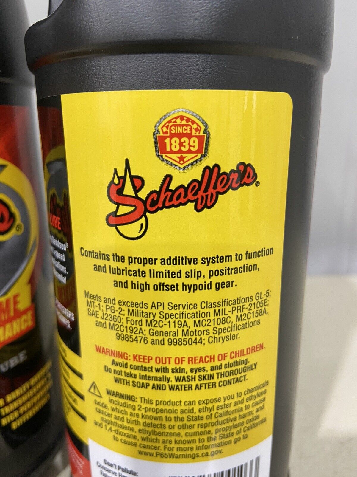Schaeffer's 170 75W-140 Synthetic Extreme Duty Gear Oil 1 Quart
