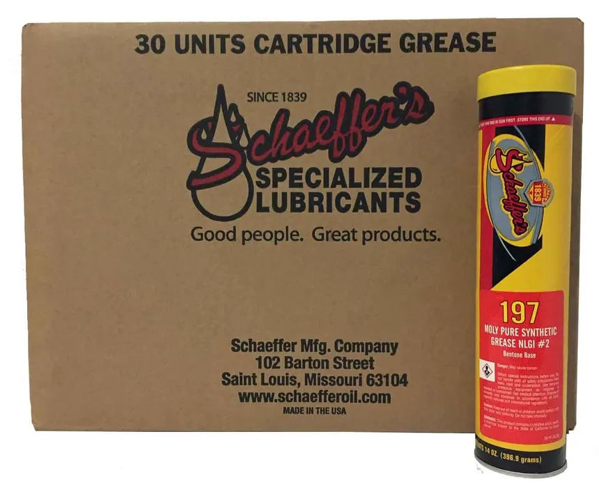 Schaeffer's 197 Moly Pure Synthetic Grease NLGI #2 30 Tube Case