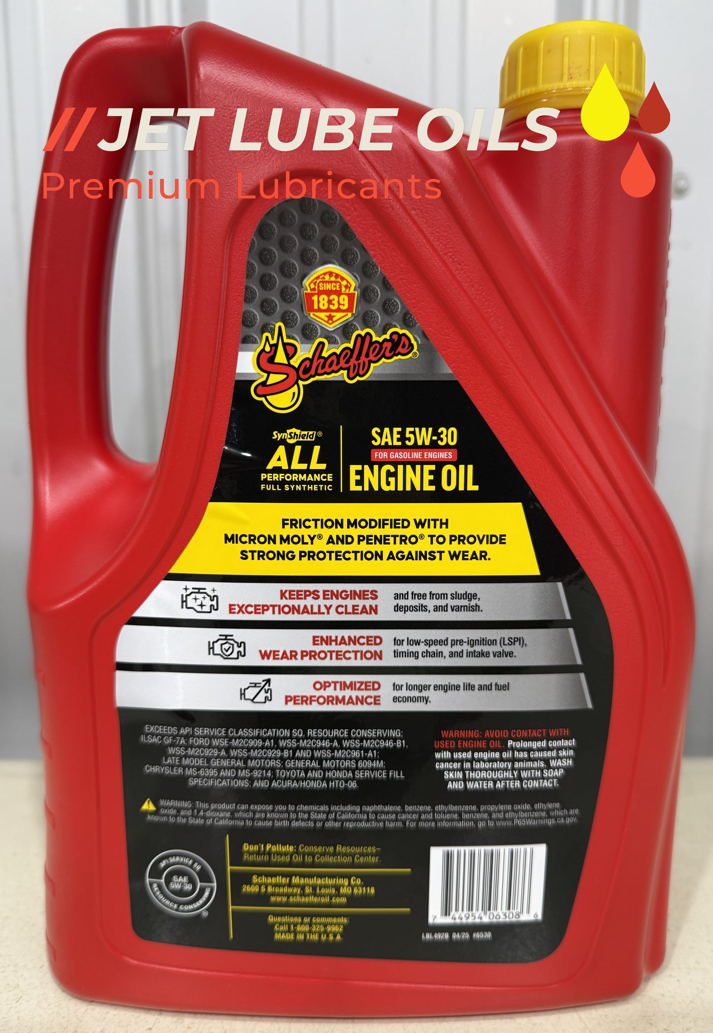 Schaeffer's 6530 SynShield All Performance Full Synthetic 5W-30 6 Gallons