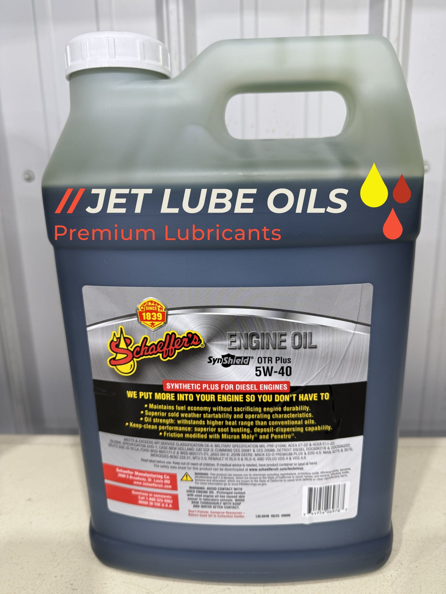 Schaeffer's 9000 5W-40 OTR Plus Full Synthetic Diesel Engine Oil 5 Gallon Box