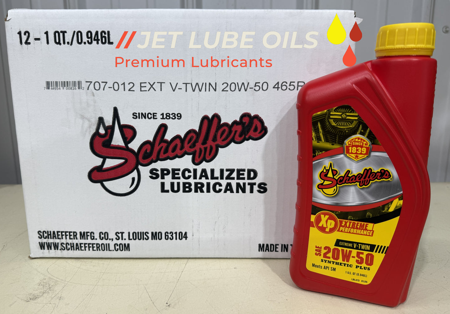 Schaeffer's 707 Extreme V-Twin 20w-50 Synthetic Plus Motorcycle Oil 12 Quarts