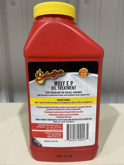 Schaeffer’s 132 Moly EP Oil Treatment 2 Pints