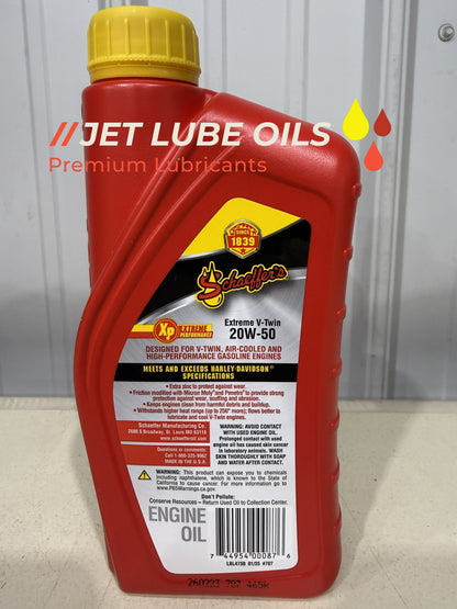 Schaeffer's 707 Extreme V-Twin 20w-50 Synthetic Plus Motorcycle Oil 1 Quart