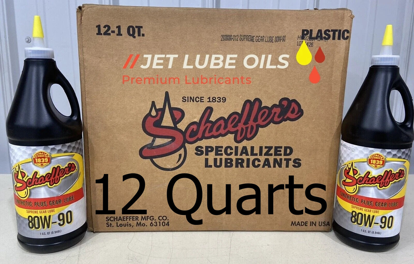 Schaeffer’s 80w-90 293 Supreme Synthetic Gear Lube 12 Quart Case