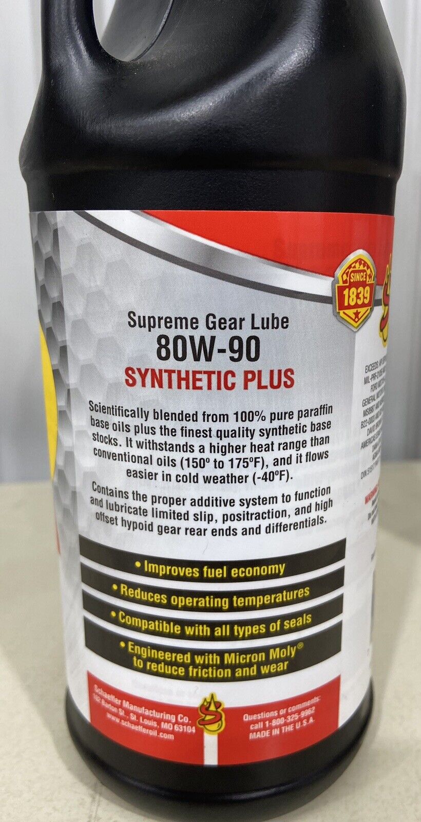 Schaeffer’s 80w-90 293 Supreme Synthetic Gear Lube 12 Quart Case