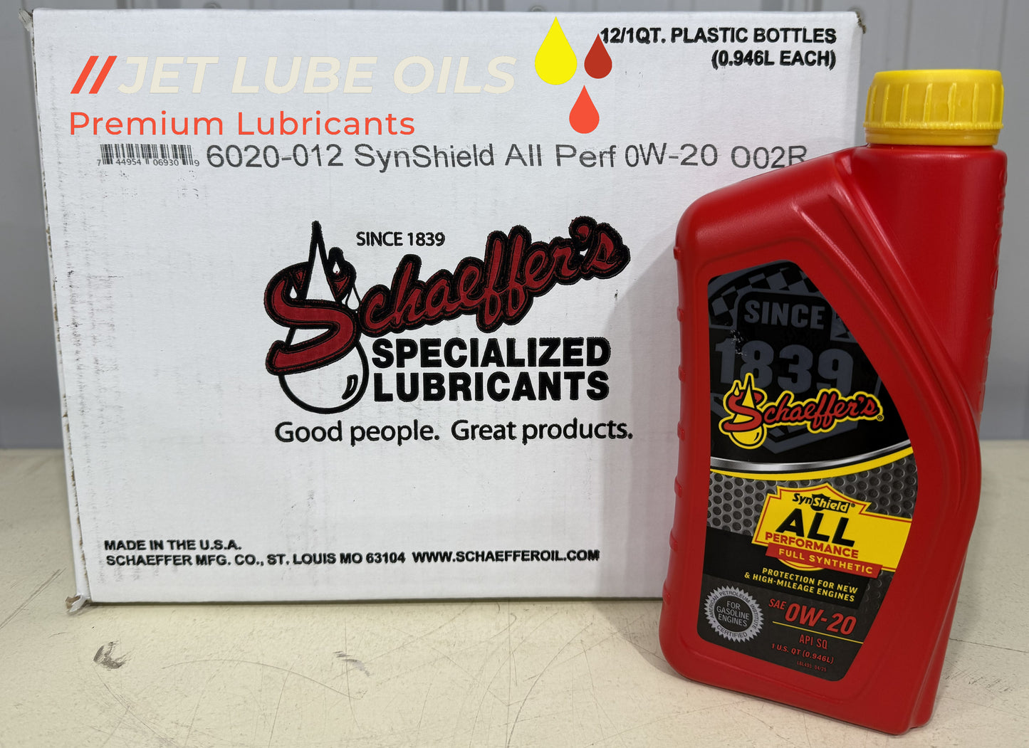 Schaeffer's 6020 SynShield All Performance Full Synthetic 0W-20 12 Quarts Case