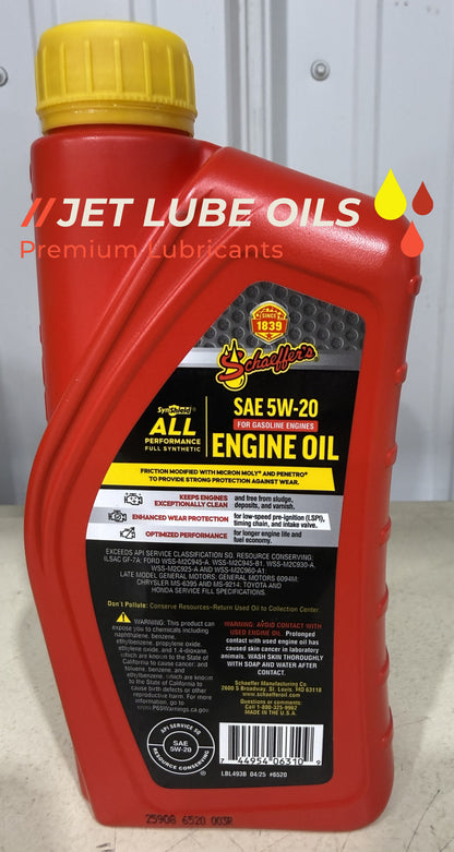 Schaeffer's 6520 5W-20 All Performance Full Synthetic Engine Oil  1 Quart