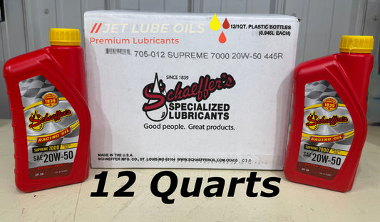Schaeffer's 705 20w-50 Supreme 7000 Synthetic Plus Racing Oil 12 Quarts