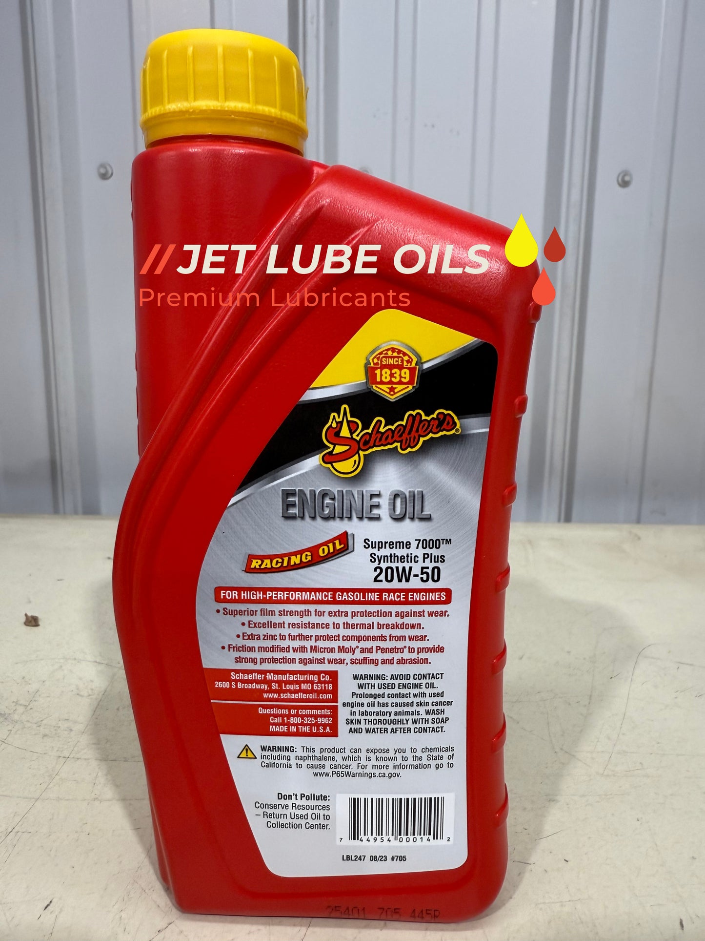 Schaeffer's 705 20w-50 Supreme 7000 Synthetic Plus Racing Oil 1 Quart
