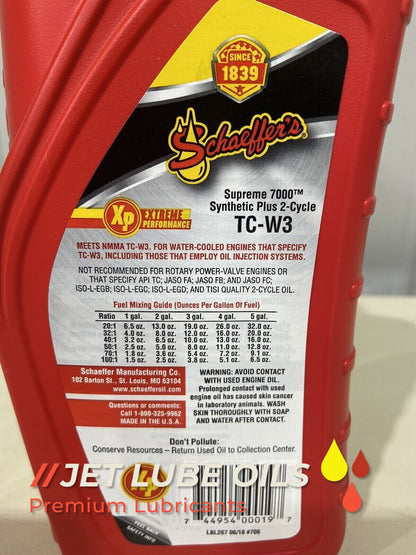 Schaeffer's Oil Supreme 706 Synthetic Plus 2-Cycle TC-W3 12 quarts