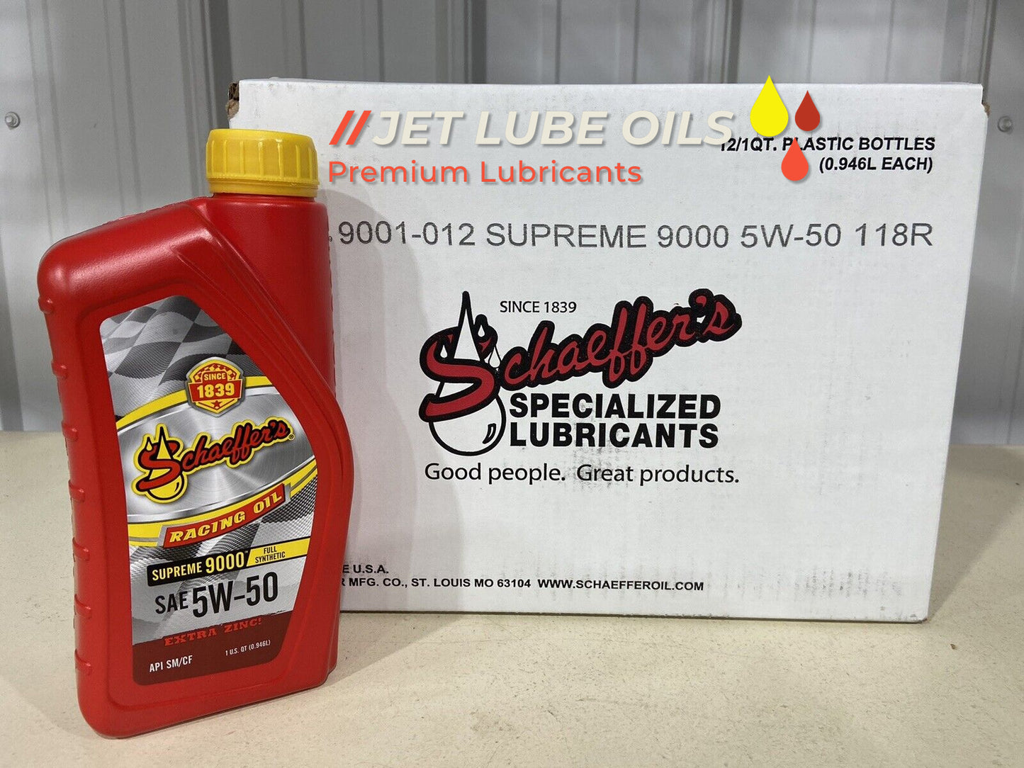 Schaeffer's 5w-50 9001 Supreme Full Synthetic Racing Oil Extra Zinc 12 Quarts