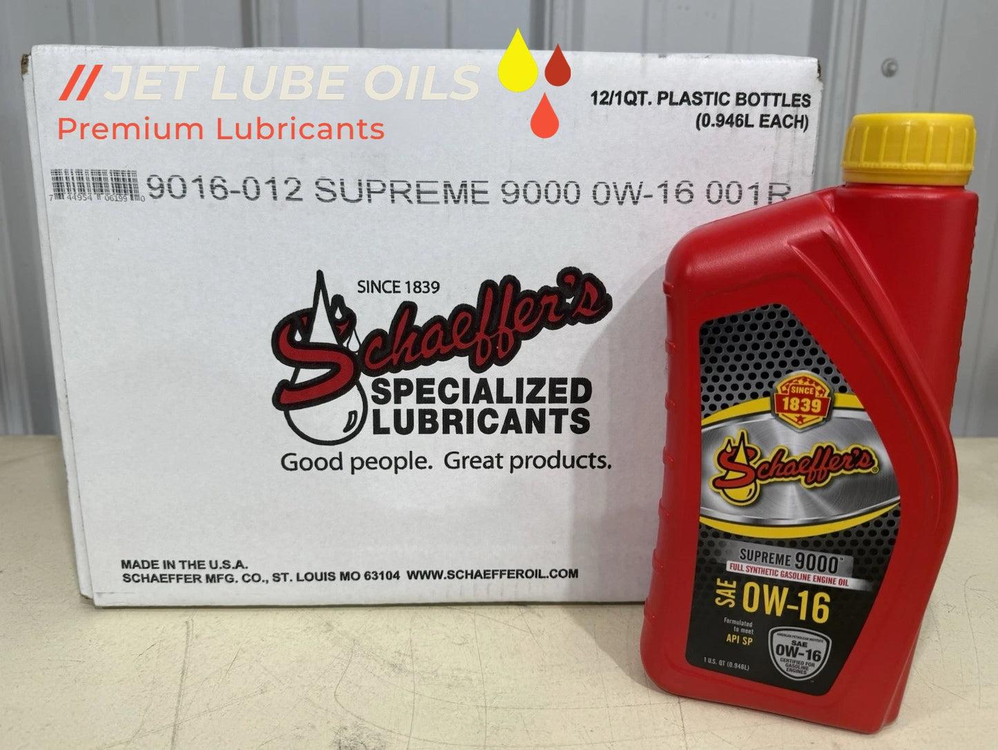 Schaeffer's 9016 0W-16 Supreme Full Synthetic Engine Oil 12 Quarts
